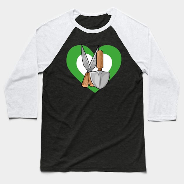 Cute Garden Tool Heart for Gardeners Baseball T-Shirt by HeartsandFlags